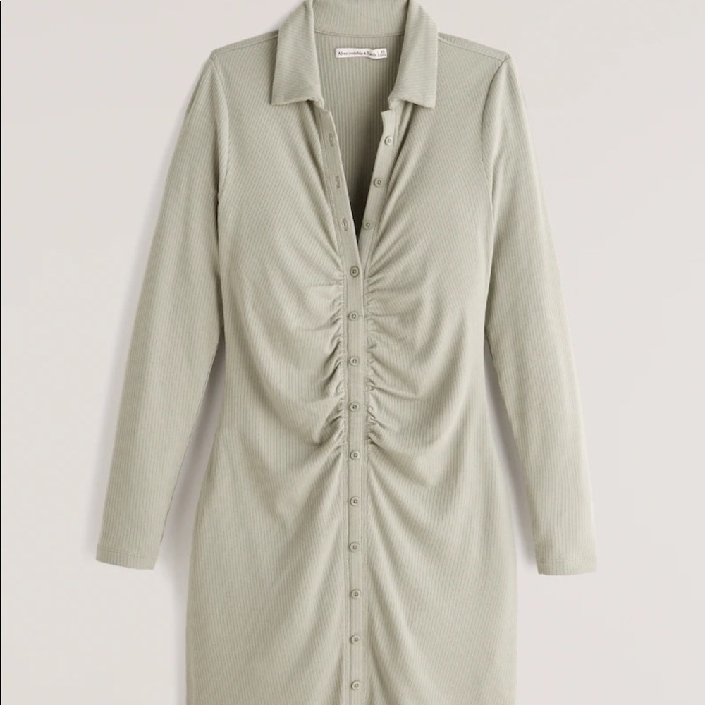 Abercrombie Ruched Knit Shirt Dress